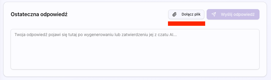 Zrzut ekranu funkcji załączników